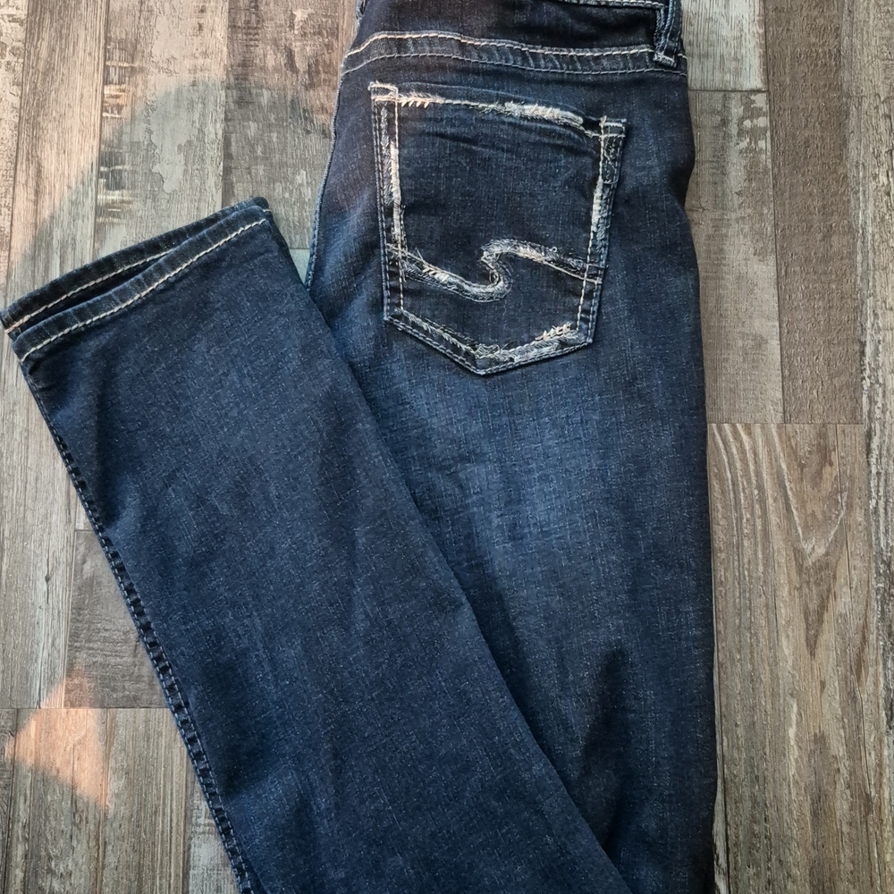 Silver Jeans Dark Blue Straight Leg Jeans